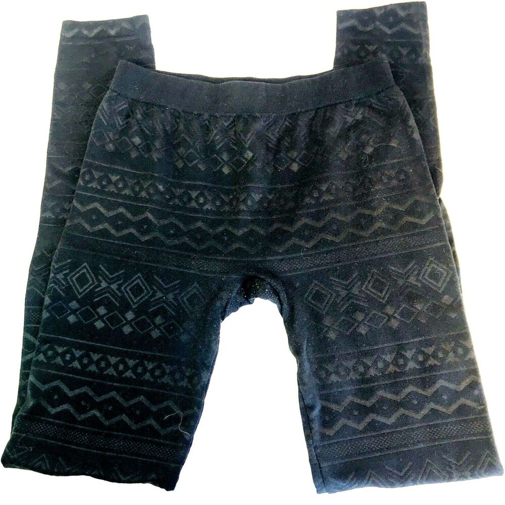 Pink Republic Legging Pants XL Aztec Athleisure Black Stretch Base Southwestern